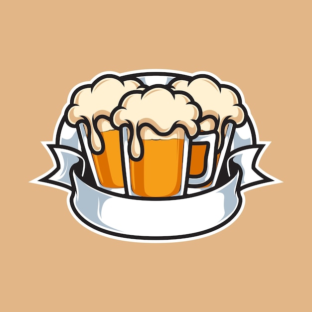 BEER GLASS OKTOBERFEST RIBBON LOGO