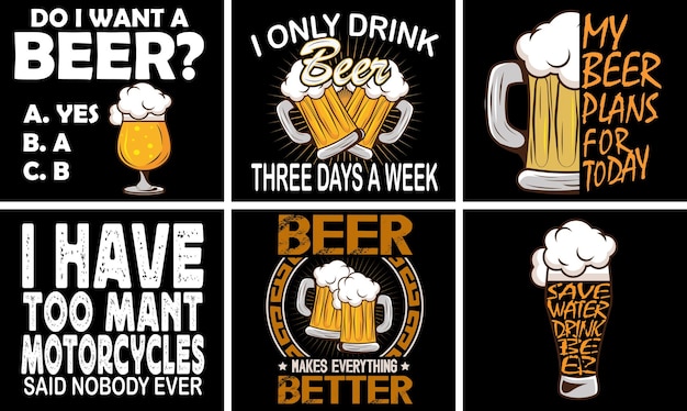 Vector beer glass t shirt design