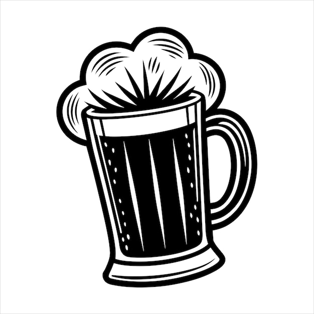 Vector beer glass vector art and illustration