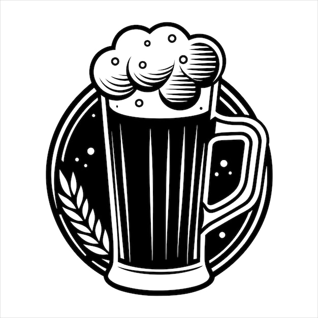 Vector beer glass vector art and illustration