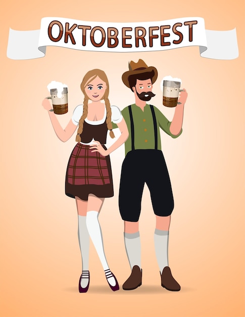 Beer holiday Oktoberfest beer festival Vector