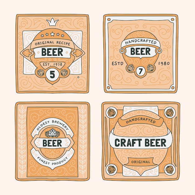 Beer label design collection