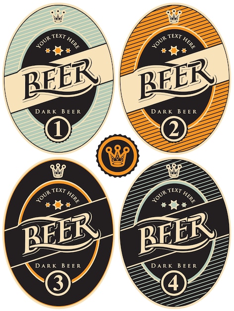 beer label set in retro style