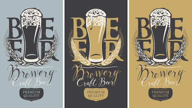 Vector beer labels for craft beer