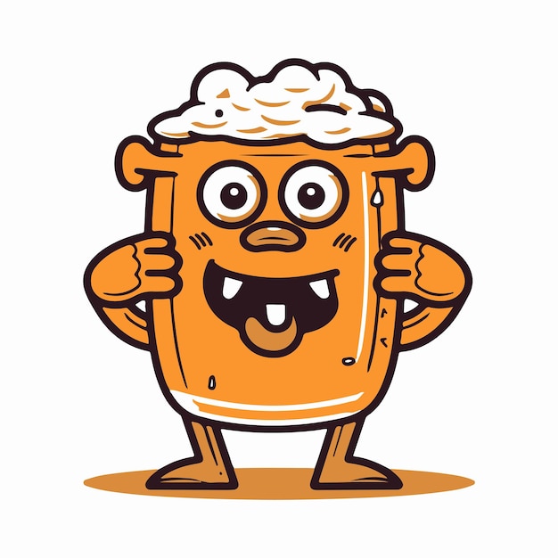 beer mascot animation in flat colors with minimal lines