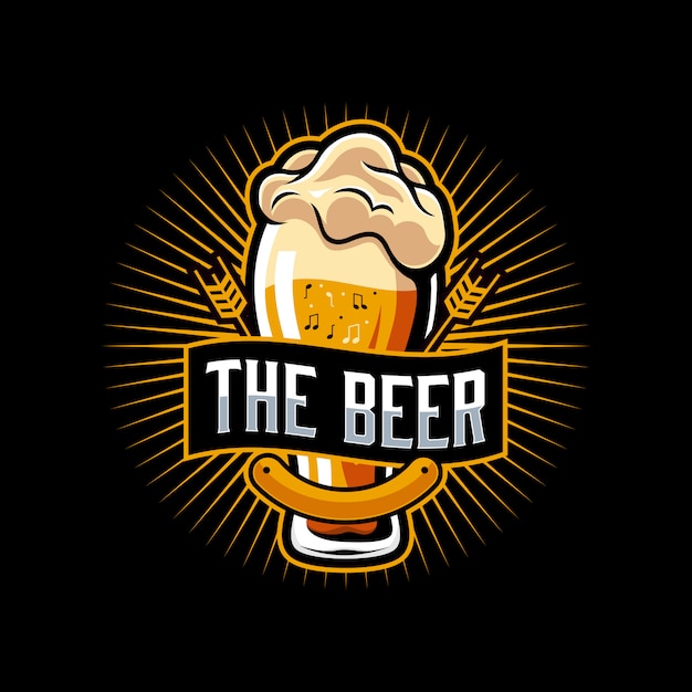 Beer music logo template