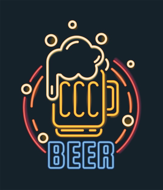 Beer neon text