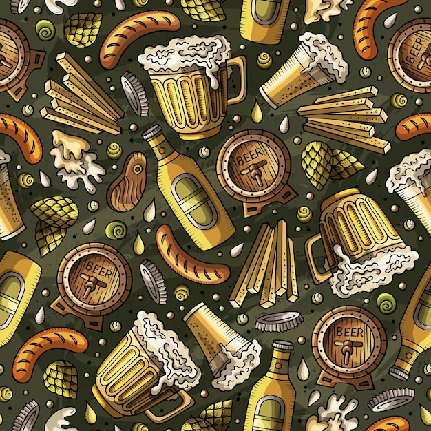 Vector beer objects pattern