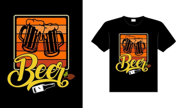 Beer typography vector lettering illustration vintage t-shirt design for print