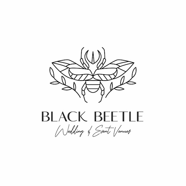 Beetle minimalist line logo design