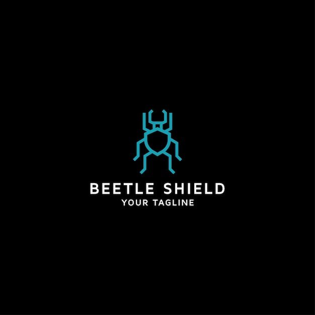 Beetle Shield Logo Icon Design Template Secure Data Internet flat vector