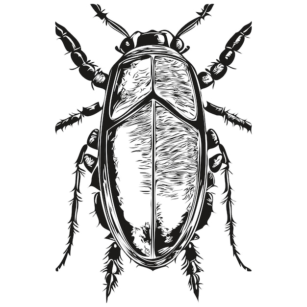 Beetle vintage illustration black and white vector art beetles