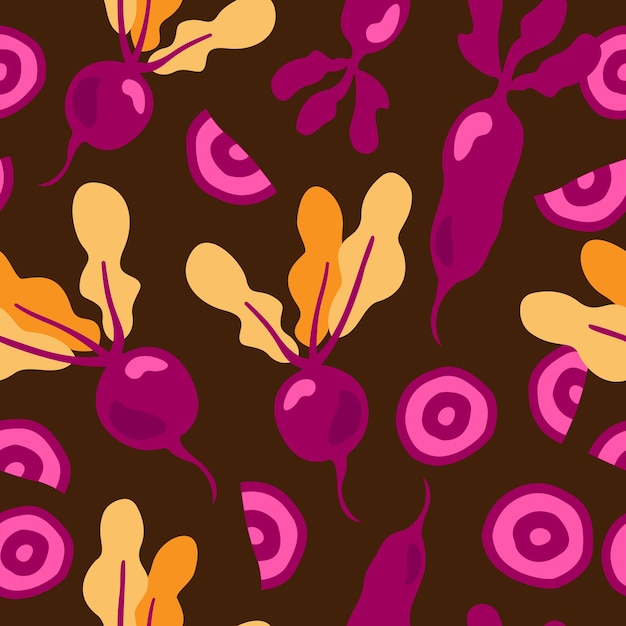 Beetroot vector seamless decorative pattern