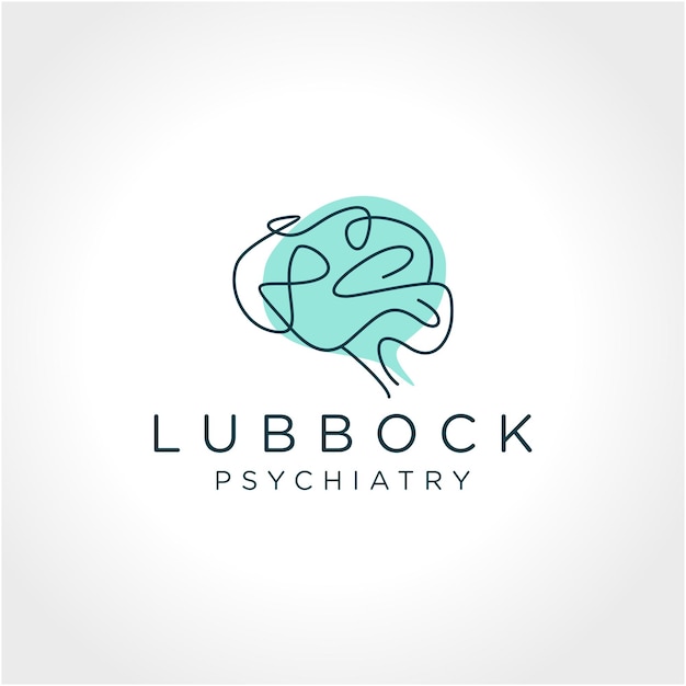 Behavioral health logo design. Brain science vector design