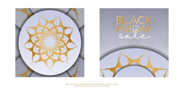 Beige Black Friday Sale Poster with Greek Ornament