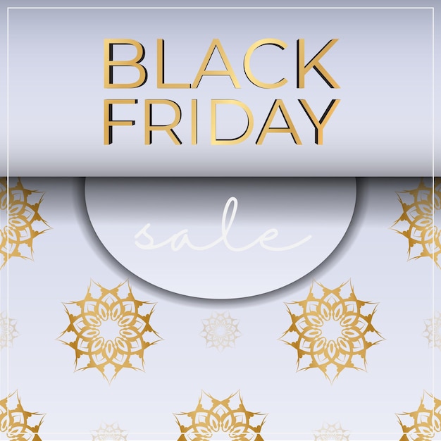 Beige black friday sale poster with vintage ornament