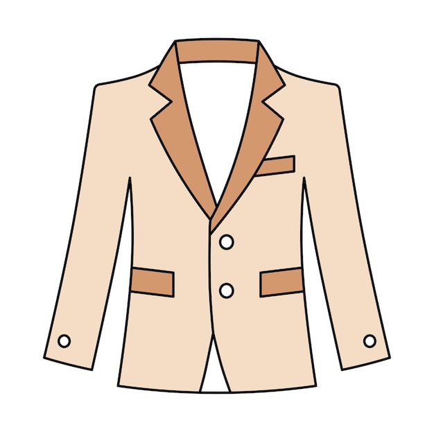 Vector beige blazer or suit jacket