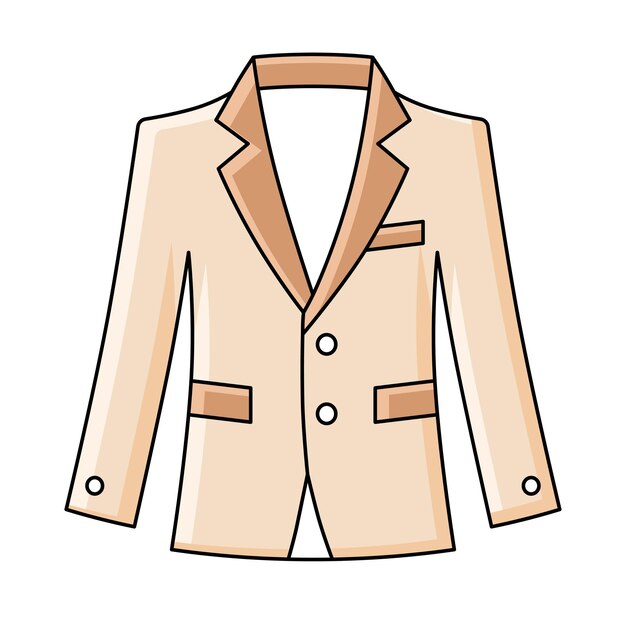 Vector beige brown blazer or suit jacket