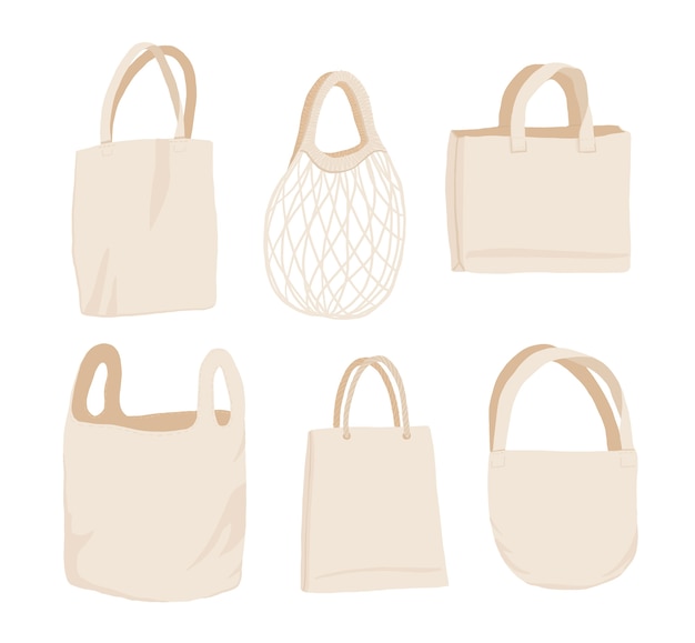 Beige fabric cloth or paper bag