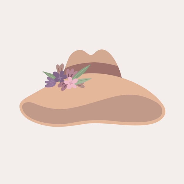 Beige hat with flowers