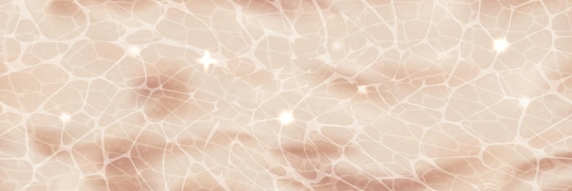 Beige swimming pool surface top view horizontal background with sunlight glare reflections shadows