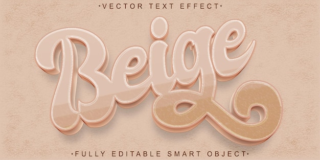 Vector beige vector fully editable smart object text effect