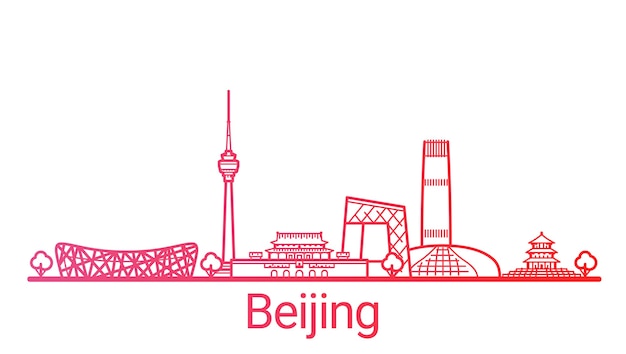 Beijing city colored gradient line