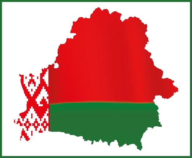 Vector belarus flag design and belarus map design