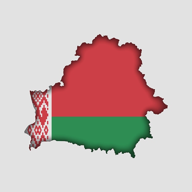 Vector belarus map with flag in body