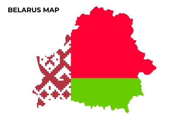 Vector belarus national flag map design illustration of belaruscountry flag inside the map vector image