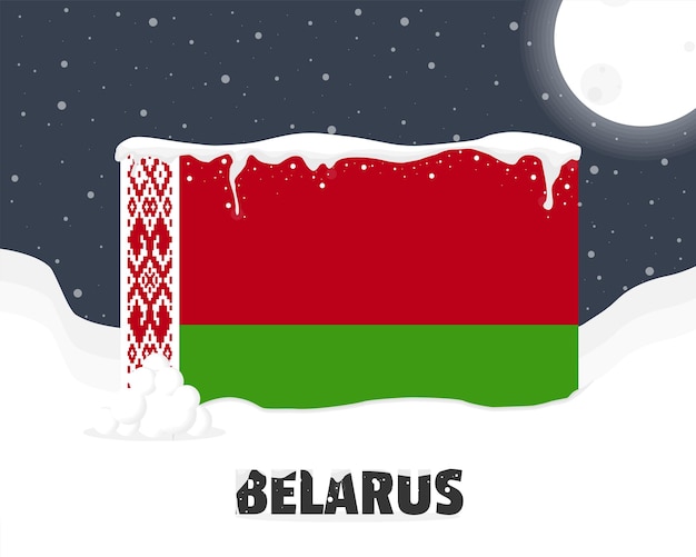 Belarus snowy weather concept cold weather and snowfall weather forecast winter banner idea