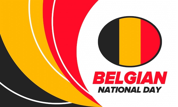 Belgian National Day Belgium Independence day Belgian flag Patriotic design Vector illustration