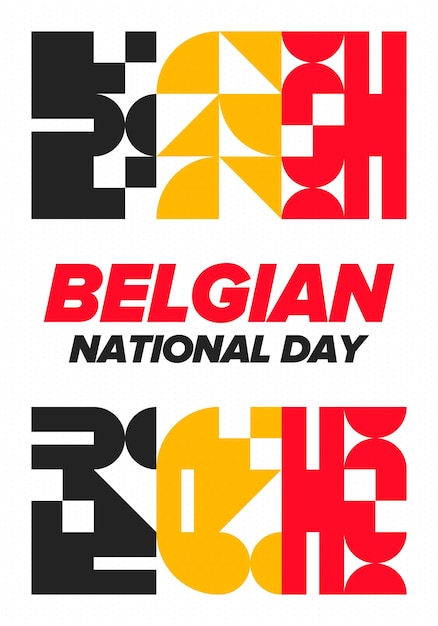 Vector belgian national day belgium independence day belgian flag patriotic design vector illustration