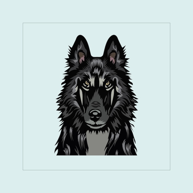 Belgian Shepherd Dog head illustration vector