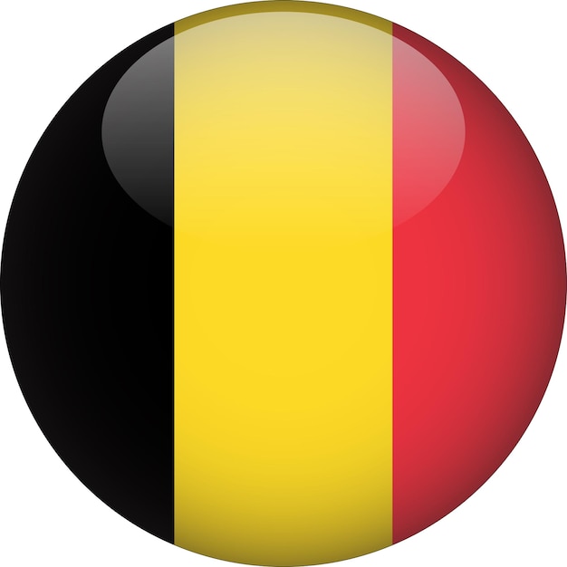 Belgium 3D Rounded Flag Button