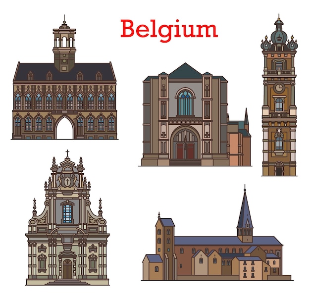 Belgium architecture churches of Mons Louvain