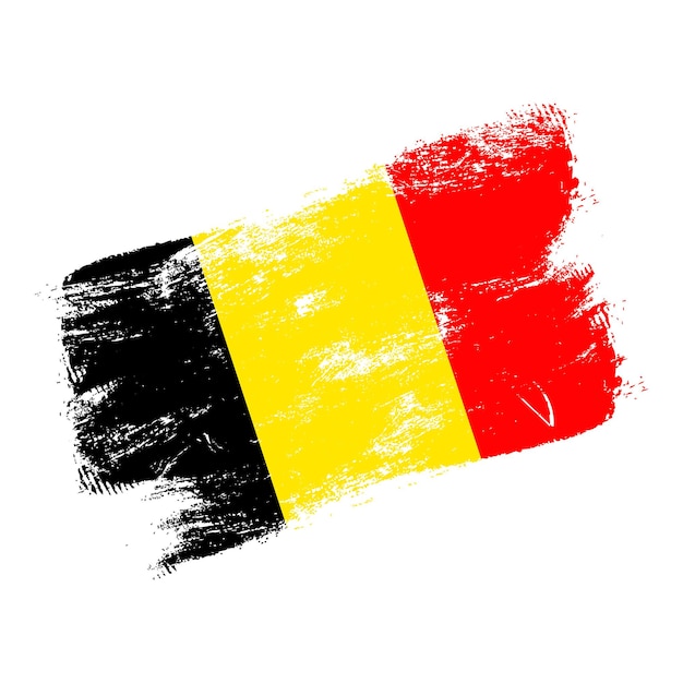 Belgium flag grunge brush background. Old Brush flag vector illustration. abstract concept of national background.