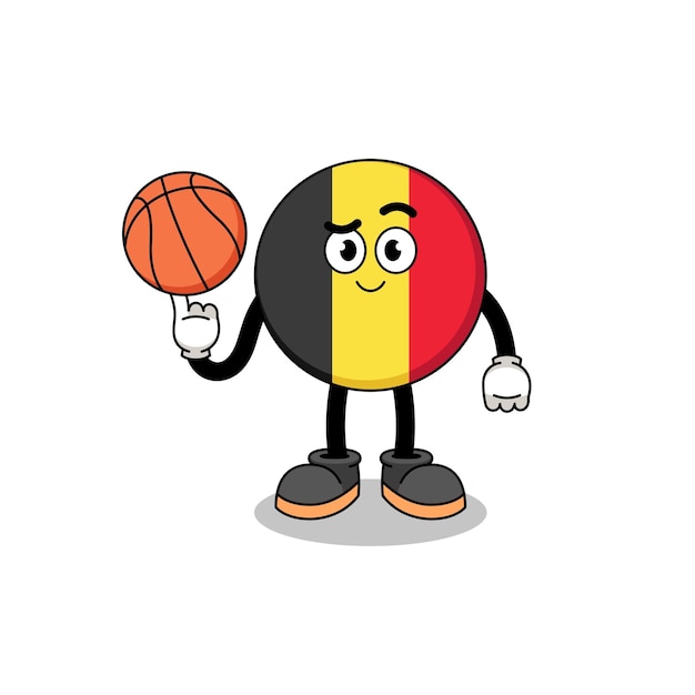 Belgium flag illustration as a basketball player