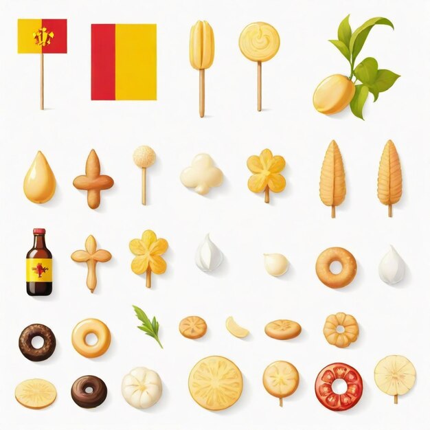 Vector belgium flat vector set white background illustration