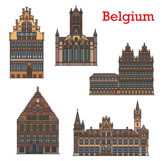 Belgium landmarks travel architecture of Ghent