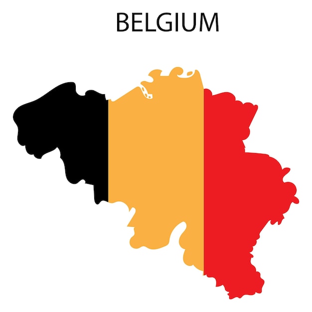 Belgium map flag Silhouette map belgium map flag on white background Vector illustration Stock image