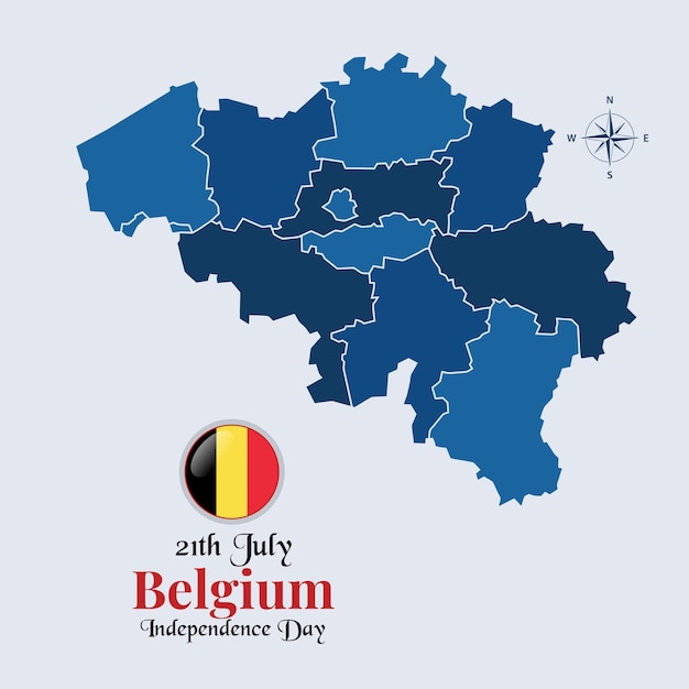 Belgium map with flag Belgium flag map