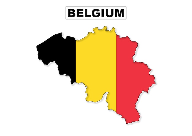 Belgium vector flag map