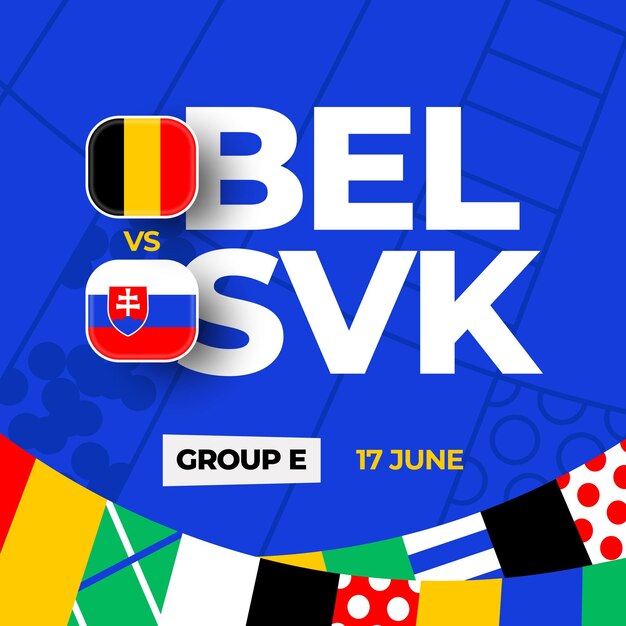 Belgium vs Slovakia football 2024 match versus 2024 group stage championship match versus teams intro sport background championship competition