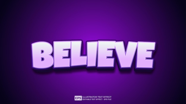 Believe editable 3D text effect font