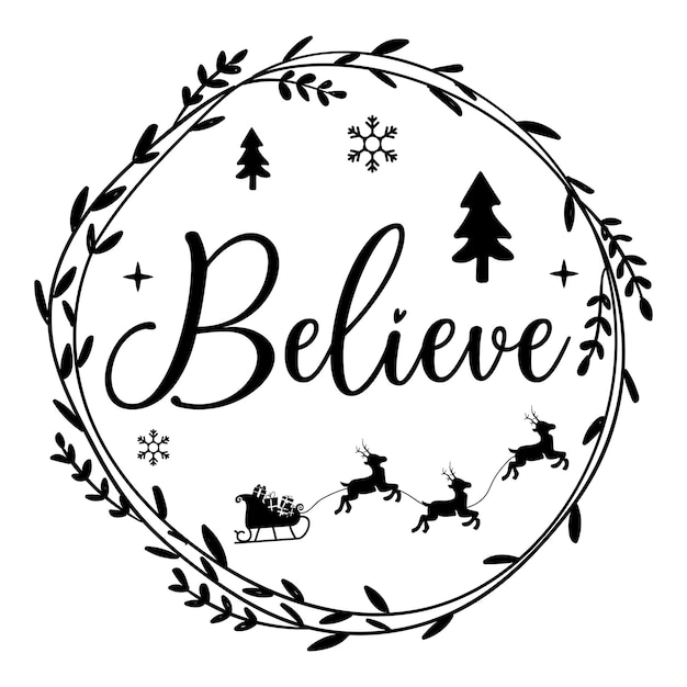 Vector believe round sign