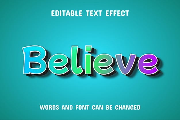 Believe text editable gradient text effect