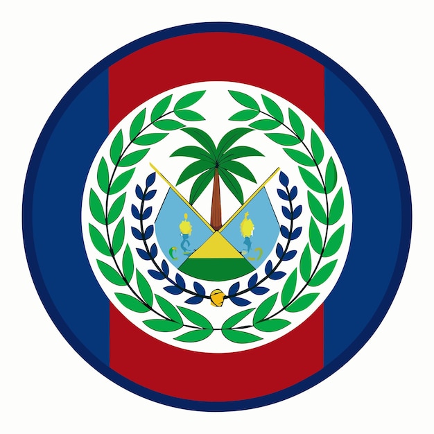 Belize flag illustration on white background