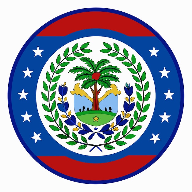 Belize flag illustration on white background