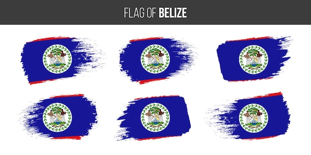 Belize flags Brush stroke grunge vector illustration flag of belize isolated on white